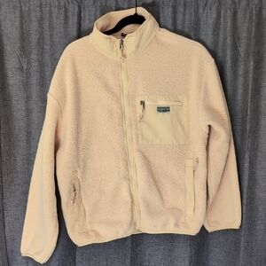 Cream Fleece Zip-Up Jacket